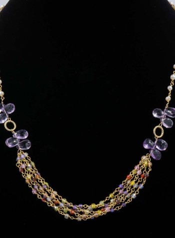 Pearl Amethyst and Gemstone necklace