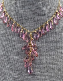 Pink topaz necklace