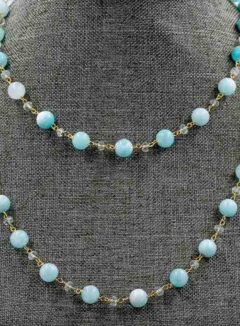 Larimar and aquamarine necklace (SOLD, can be made to order)