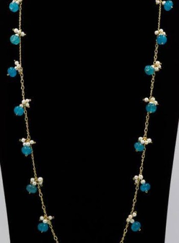 Apatite and Pearl Necklace