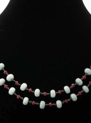 Chalcedony and Ruby Necklace