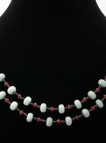 Chalcedony and Ruby Necklace