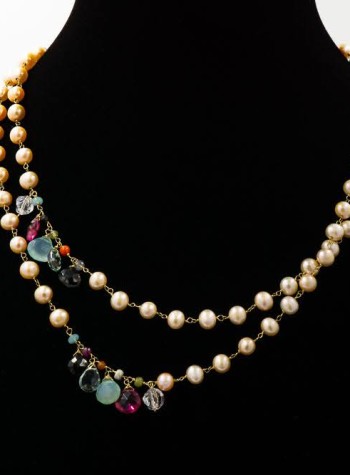 Pearl Necklace with Gems