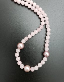 Rose Quartz and Pearl Necklace